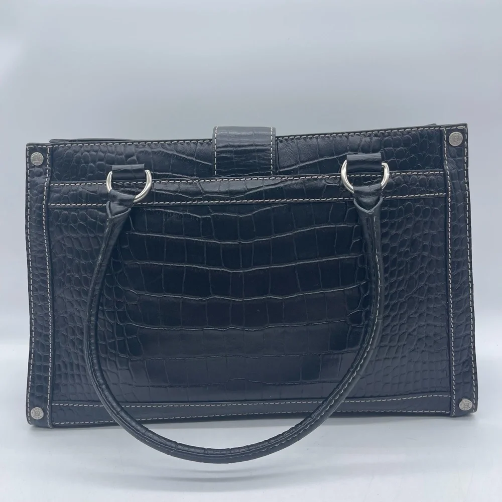 Michael Kors Vintage Croc Embossed Women's Large Handbag B-0806 Metal Studs‎